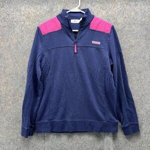 Vineyard Vines Sweater Women Medium Ladies Blue Navy 1/4 Zip Sweatshirt Pullover